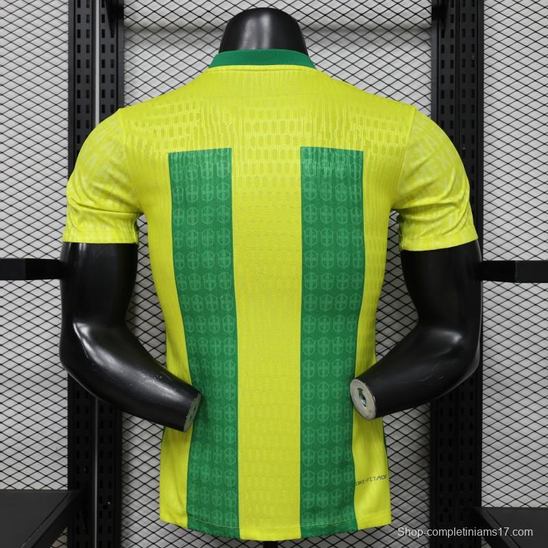 Player Version 2026 Brazil Yellow & Green Vertical Stripe Special Edition Jersey