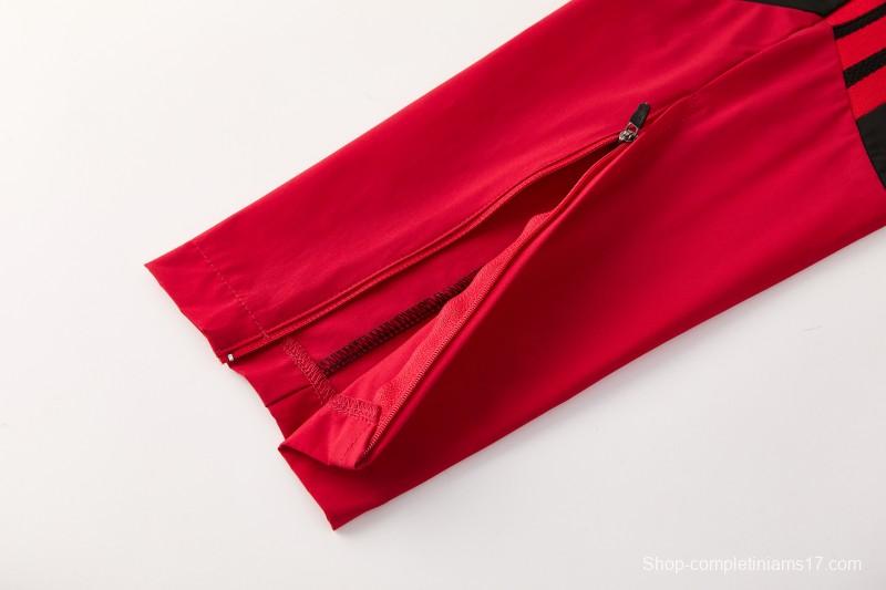 26/27 Belgium  Black Full Zipper Hooded Jacket Tracksuit + Long Pants