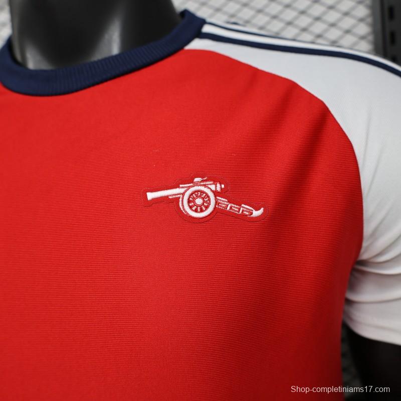 Player Version 2026  Arsenal x Adidas Originals Red with White Raglan Sleeve Home Jersey