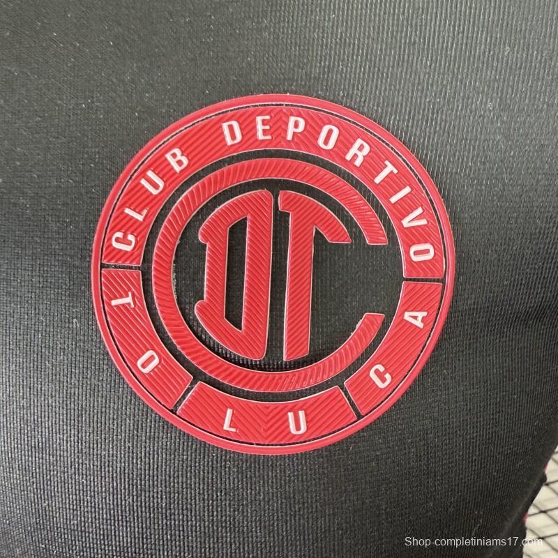 Player Version 25/26 Deportivo Toluca FC Black Jersey with Polo Collar