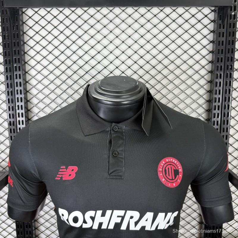 Player Version 25/26 Deportivo Toluca FC Black Jersey with Polo Collar