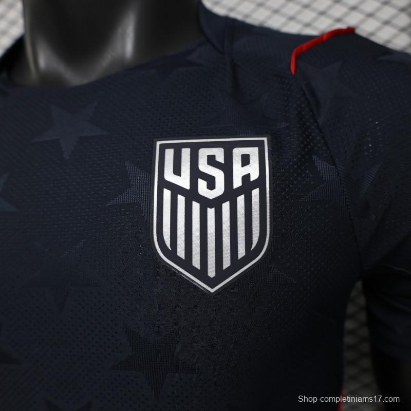 Player Version 2026 USA Navy Blue with All-Over Star Pattern Away Jersey
