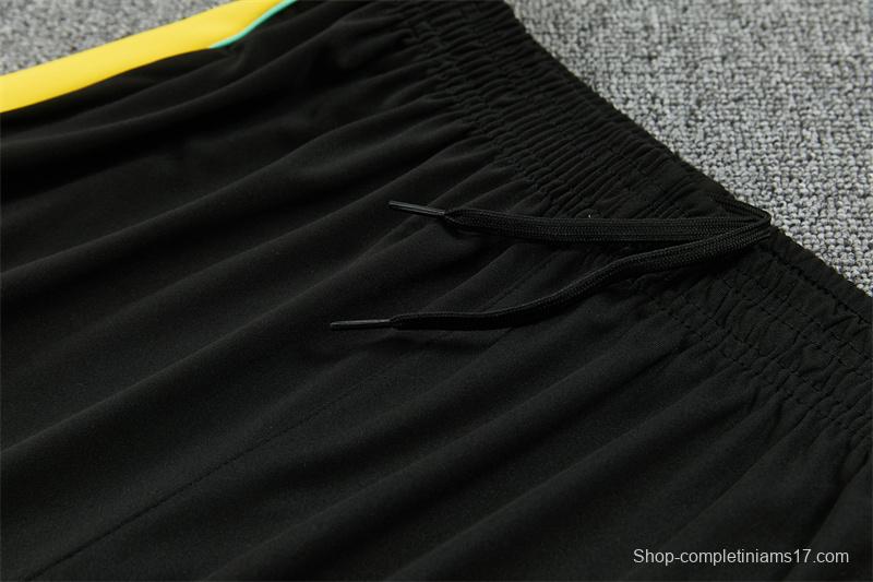 2026 Brazil Black & Yellow Half Zipper Jacket Tracksuit + Long Pants