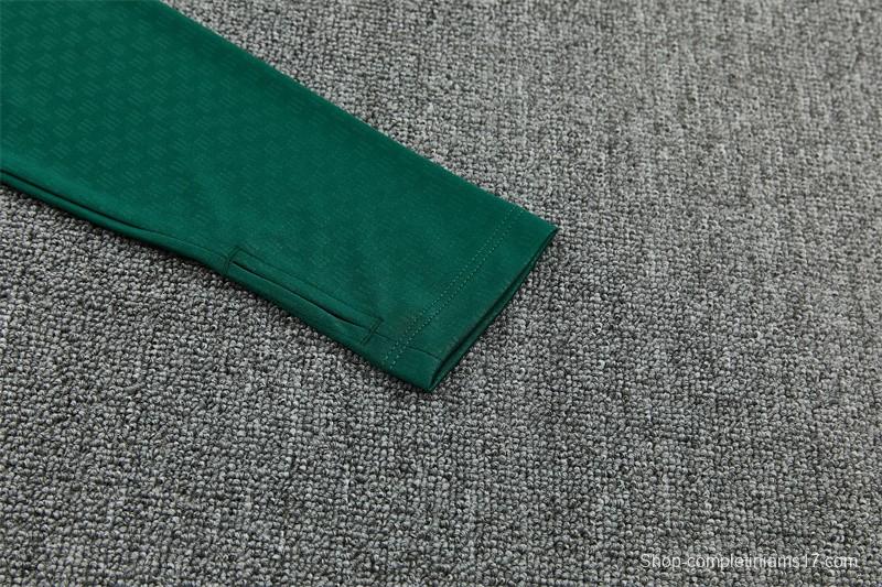 2026 Real Madrid Dark Green Camouflage  Half Zipper Jacket Tracksuit + Long Pants (Adidas)