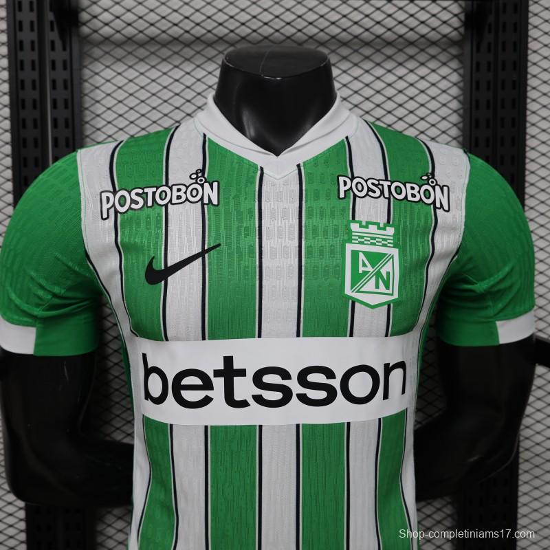 Player Version 26/27 Atlético Nacional Green & White with Vertical Stripe Home Jersey