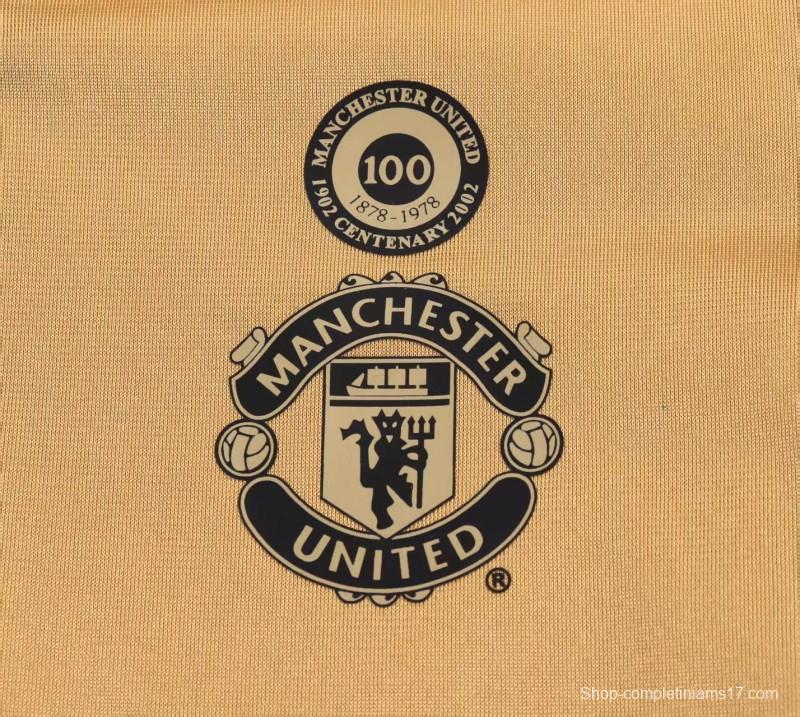 Retro Kids 01/02 Manchester United Centenary Golden Reversible Jersey