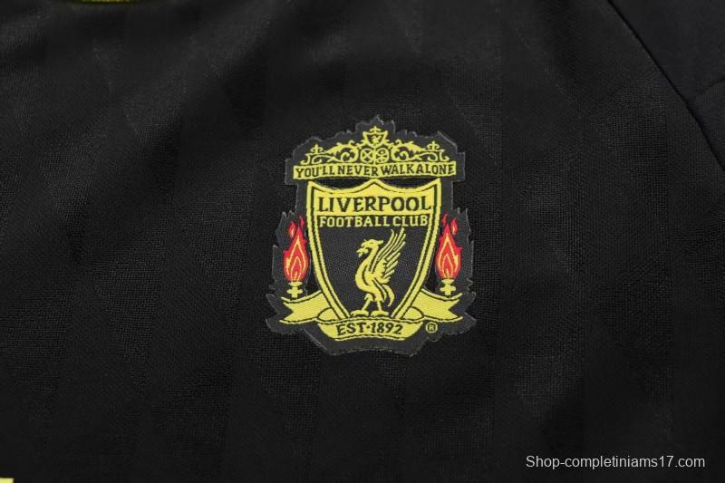 Retro 2010/11 Kids Liverpool Black & Yellow Away Jersey