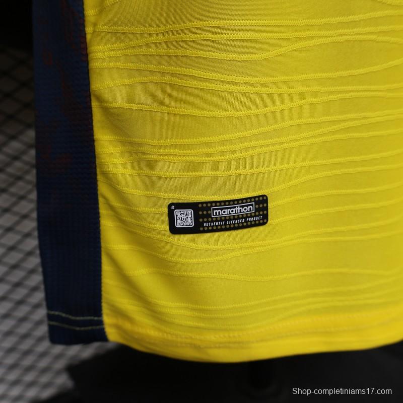 Player Version 2026 Ecuador Yellow with Tonal Wave  Home Jersey