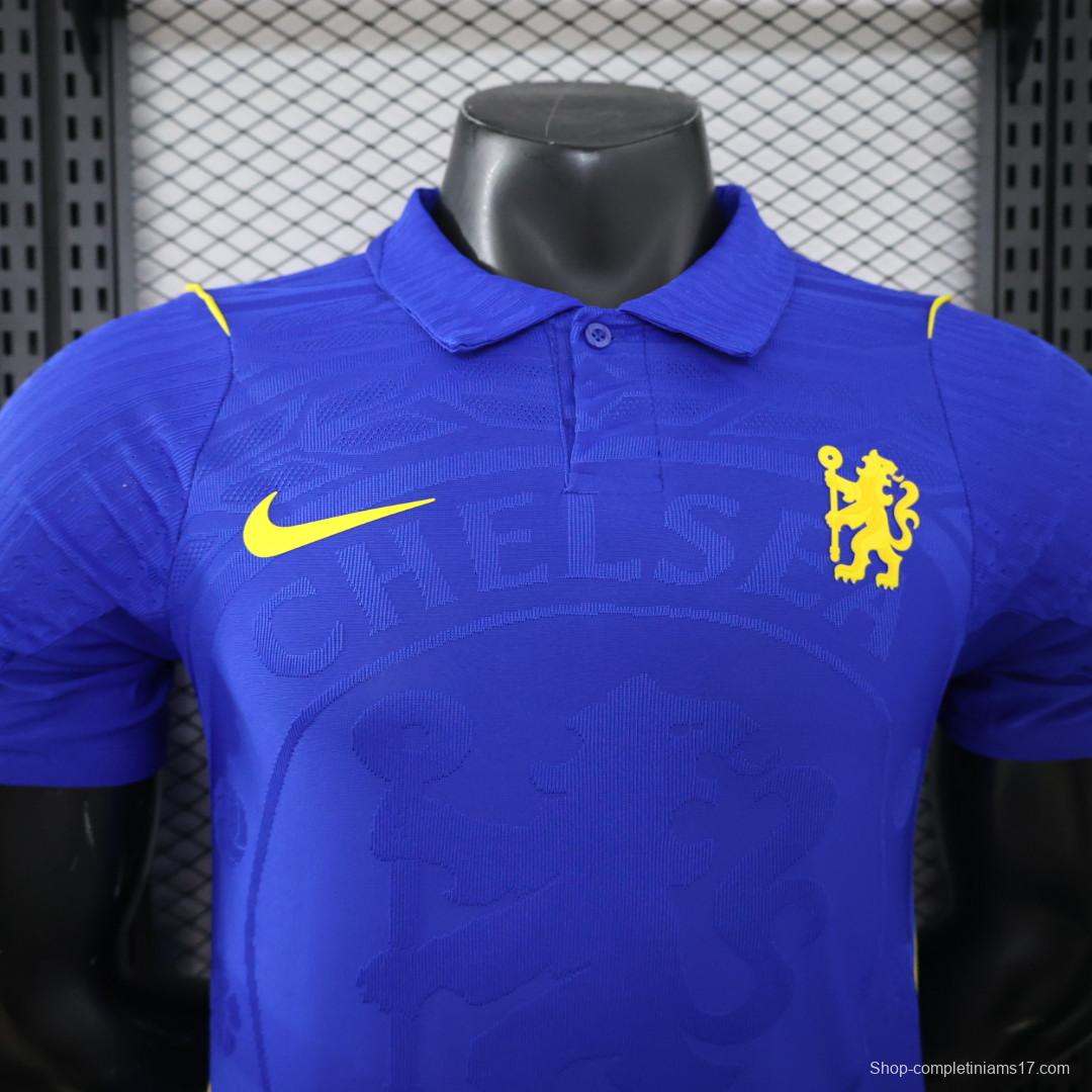 layer Version 26/27 Chelsea FC Royal Blue Polo Collar Home Jersey