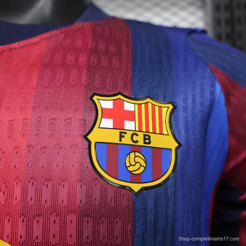 Player Version 26/27 Barcelona Long Sleeve Home Jersey