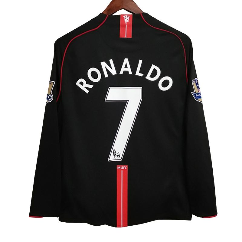 Retro 07/08 Manchester United Away Black Long Sleeve Jersey