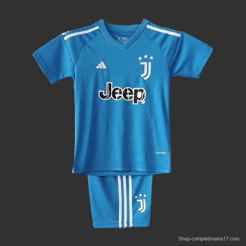 23/24 Kids Juventus Goalkeeper Blue Jersey