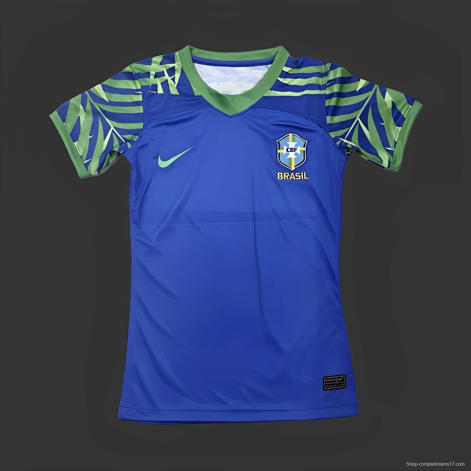 2023 Women Brazil Away Blue Jersey