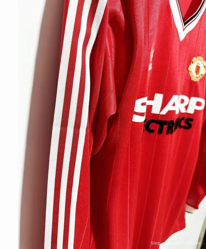 Retro 82/83 Manchester United Home Long Sleeve Jersey