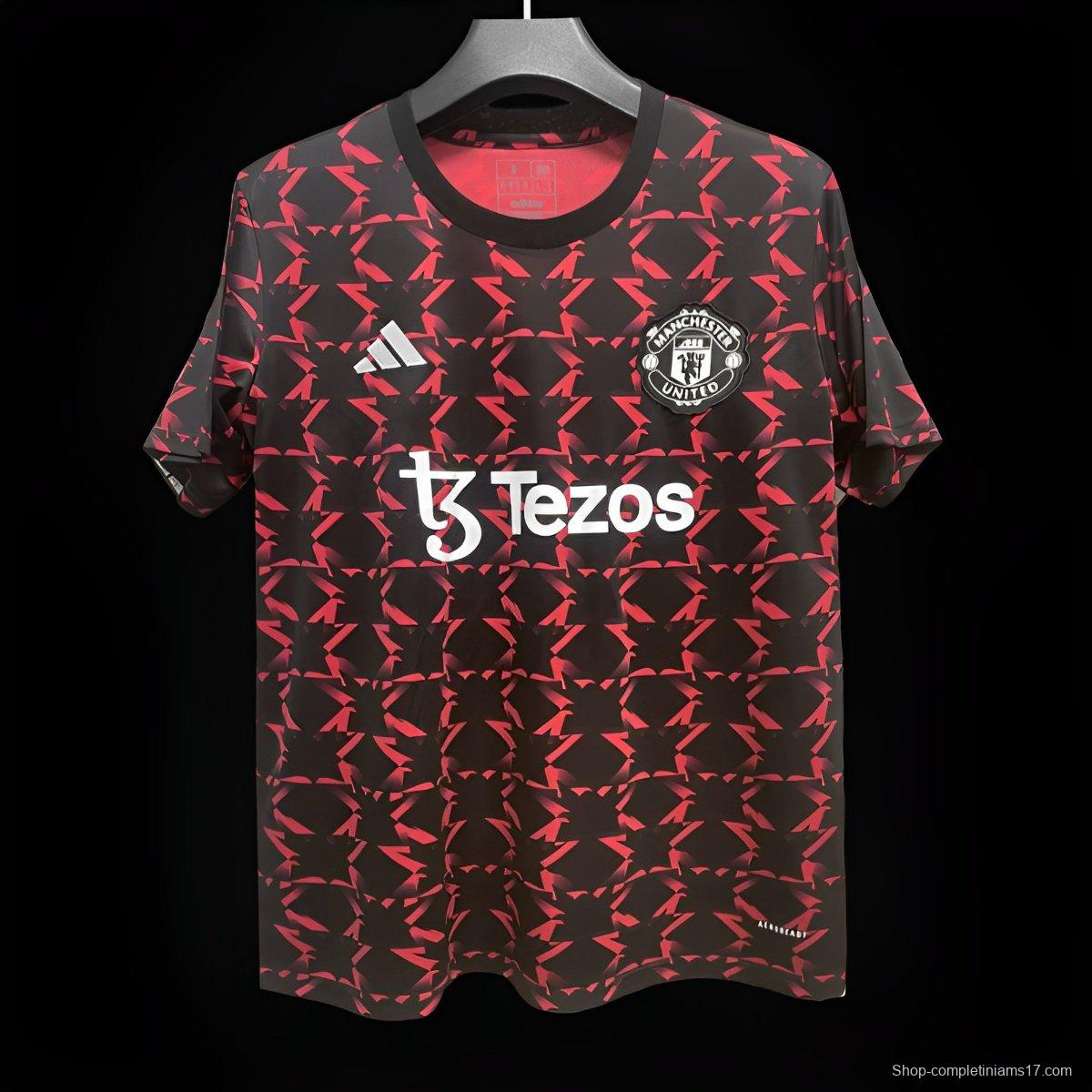 24/25 Manchester United M pattern Red/Black Pre-Match Jersey