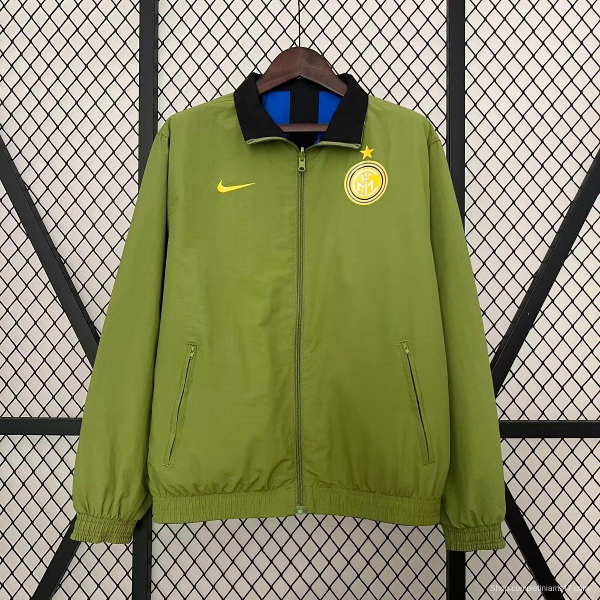 24/25 Inter Milan Green/Black Blue Reversible Windbreaker