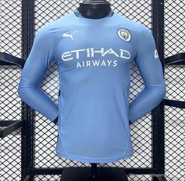 Player Version 24/25 Manchester City Home Long Sleeve Jersey