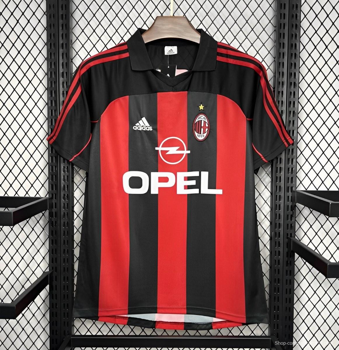 Retro 2000/02 AC Milan Home Jersey