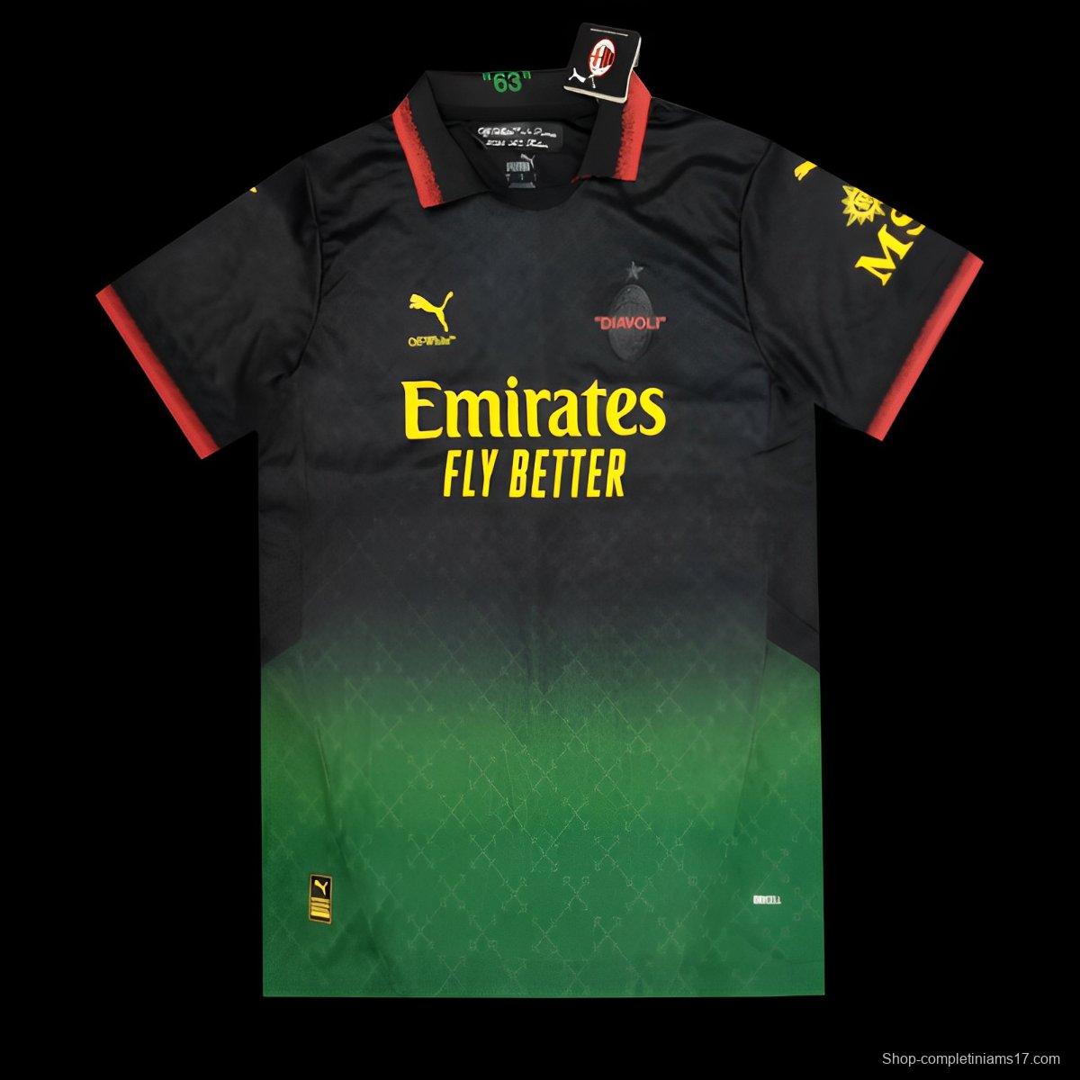 25/26 AC Milan x OFFWHITE Black Special Jersey