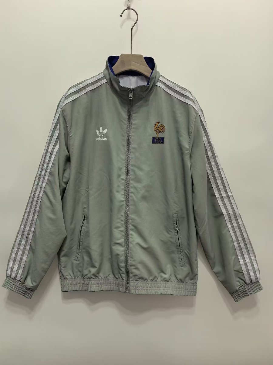 2025 France Blue/Grey Reversible Windbreaker