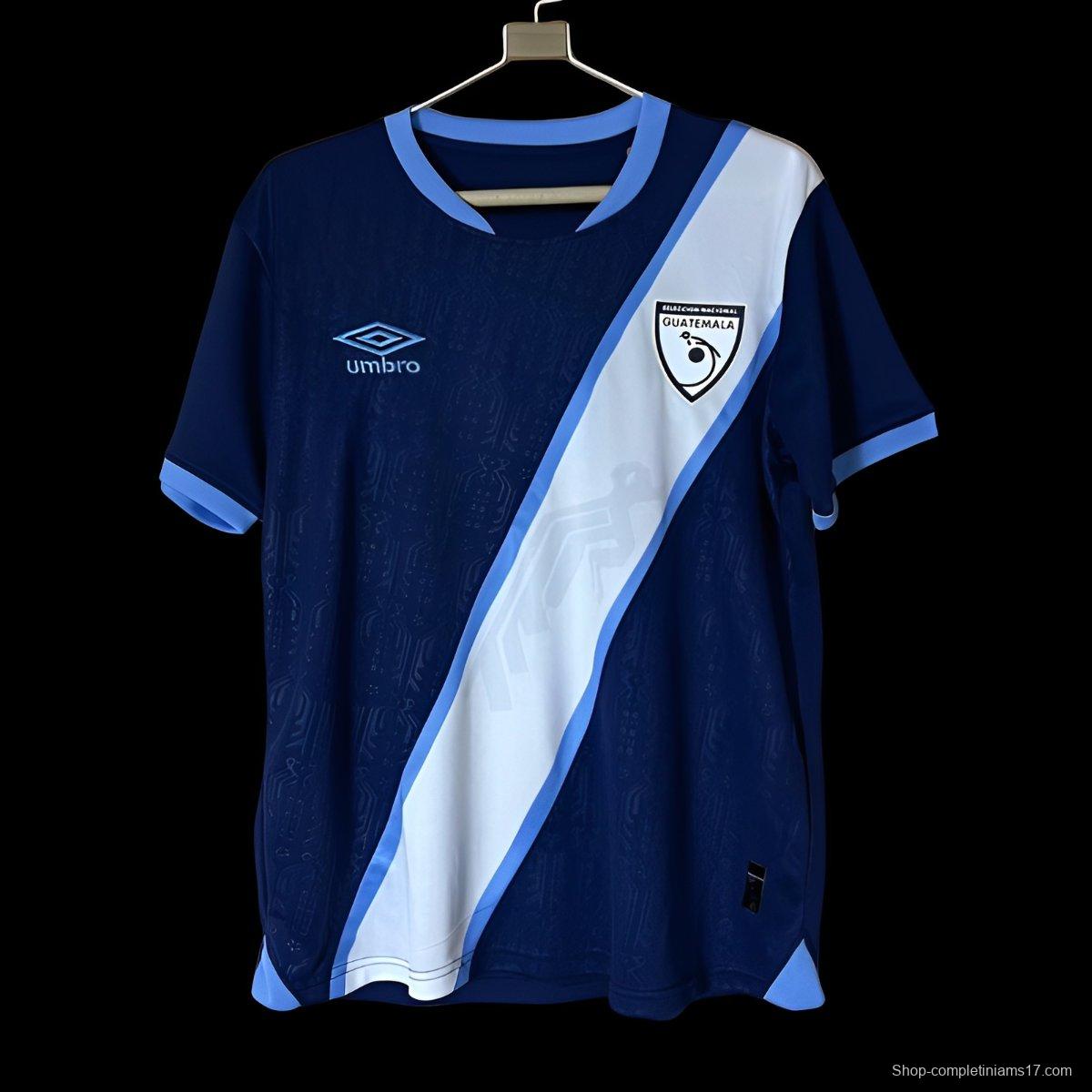 2025 Guatemala Navy Blue with White Diagonal Stripe Jersey