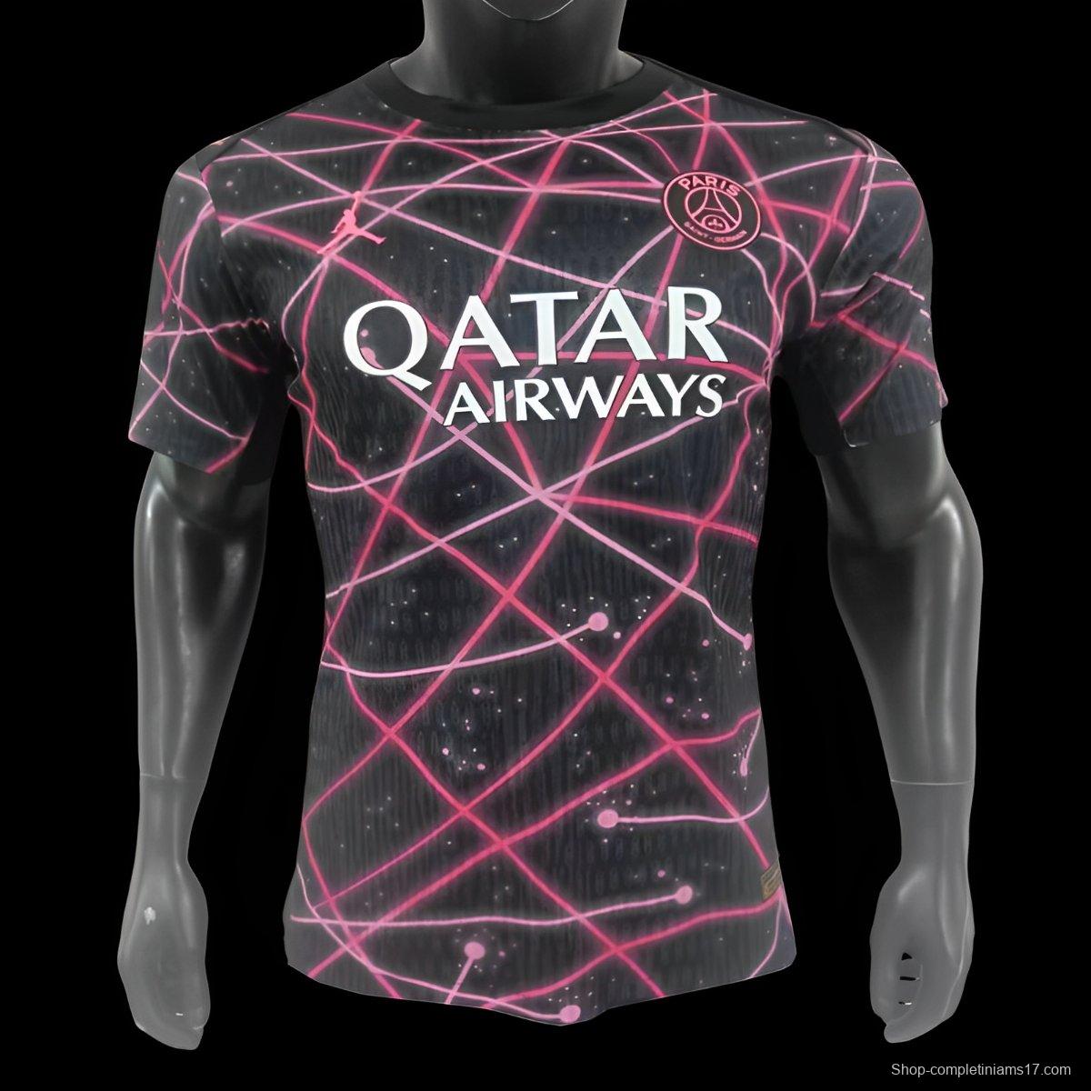 Player Version 25/26 Paris Saint-Germain Black with Pink Laser Lines Jersey
