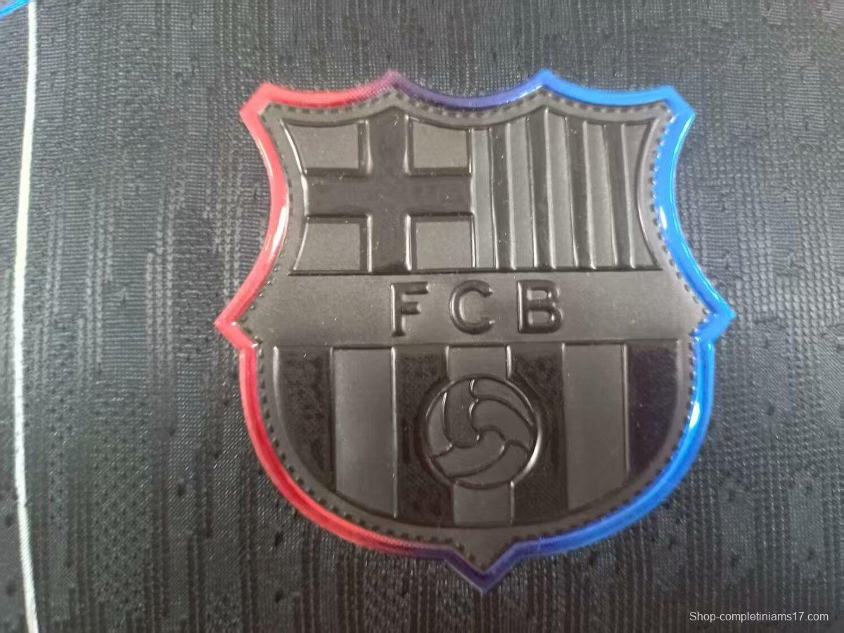 Player Version 25/26 FC Barcelona Black with White Line Pattern Jersey