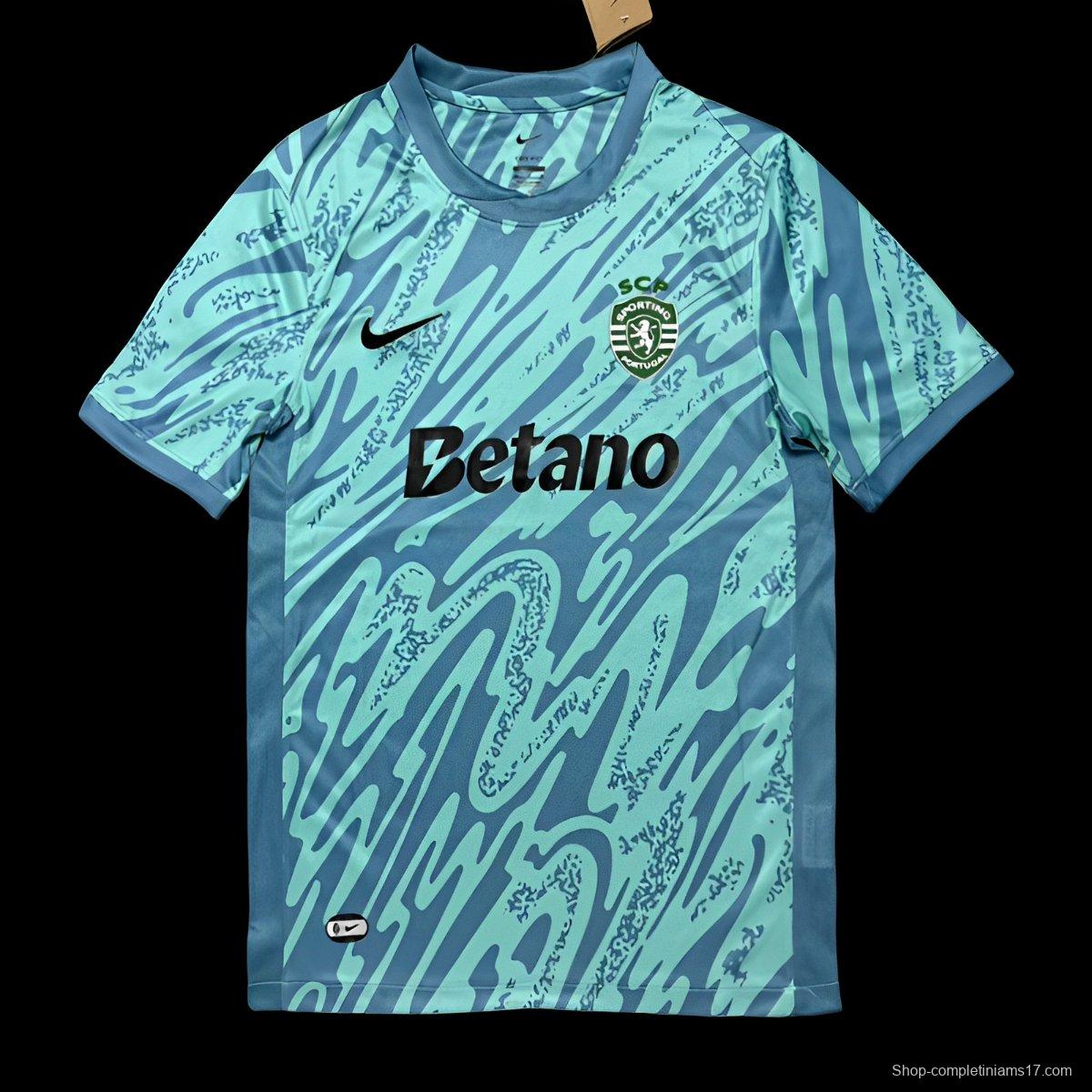 25/26 Sporting CP Mint Green with Wave Pattern Jersey