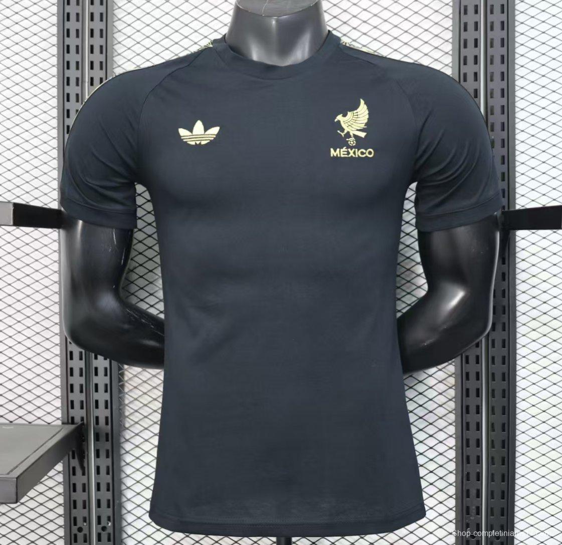 2025 Mexico Cotton Black Casual T-Shirt