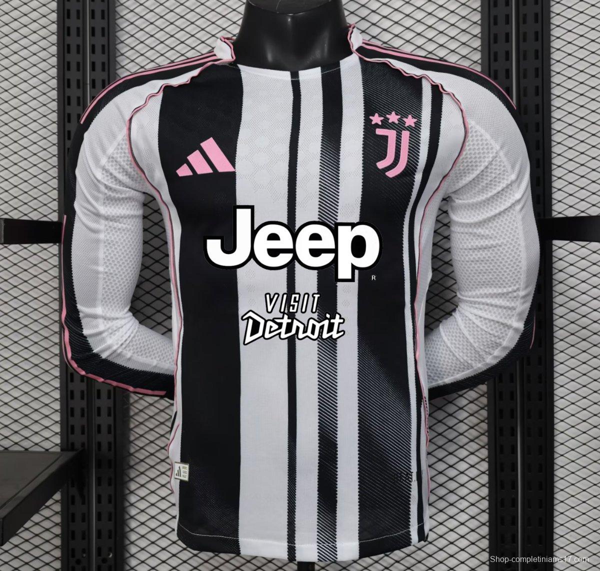 Player Version 25/26 Juventus Home Long Sleeve Jersey