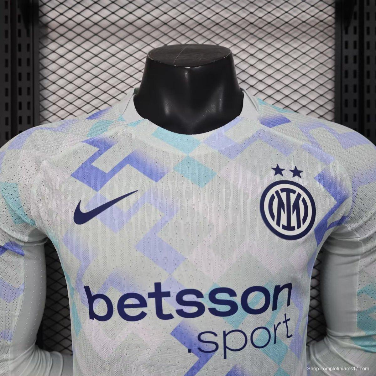 Player Version 25/26 Inter Milan Away WHITE Long Sleeve Jersey