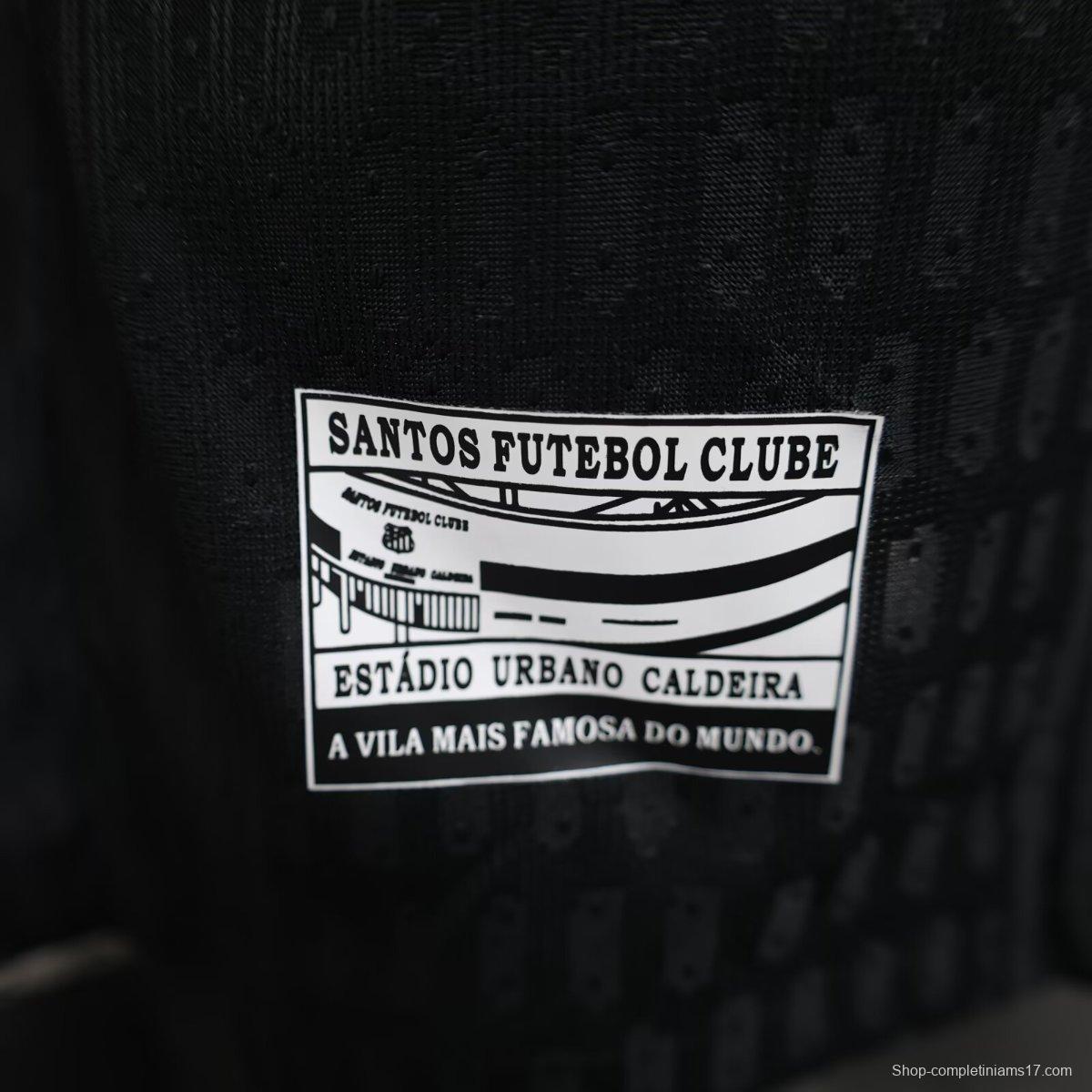 Player Version 25/26 Santos FC Black with Geometric Pattern Jersey
