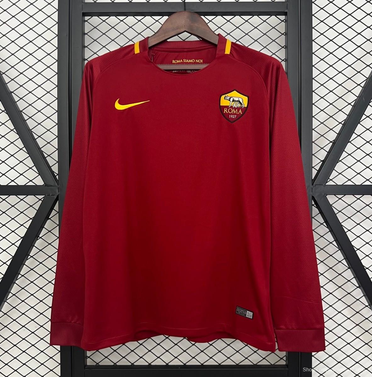 Retro 17/18 Roma Home Long Sleeve Jersey