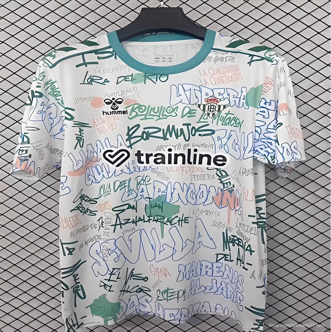 25/26 Real Betis White Graffiti Training Jersey