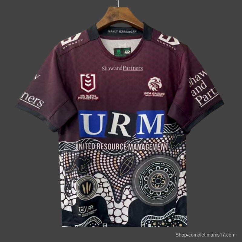 25/26 Manly Warringah Sea Eagles Maroon with Indigenous Art Jersey