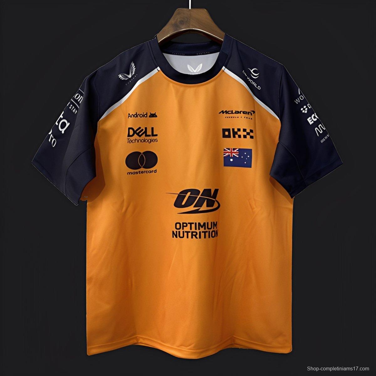 2026 F1 McLaren Racing Papaya Orange with Black Raglan Sleeves Jersey