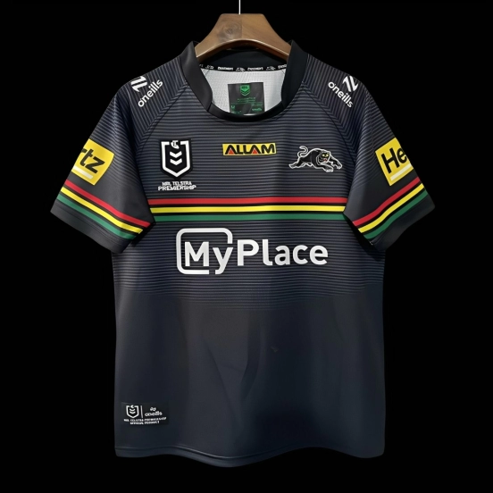 25/26 Penrith Panthers Black with Rainbow Horizontal Stripes Jersey