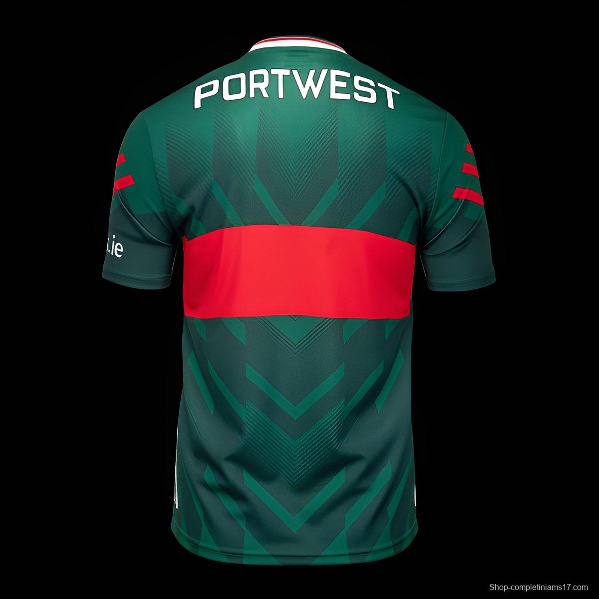 2026 Mayo GAA Green with Red Band and Chevron Pattern Jersey