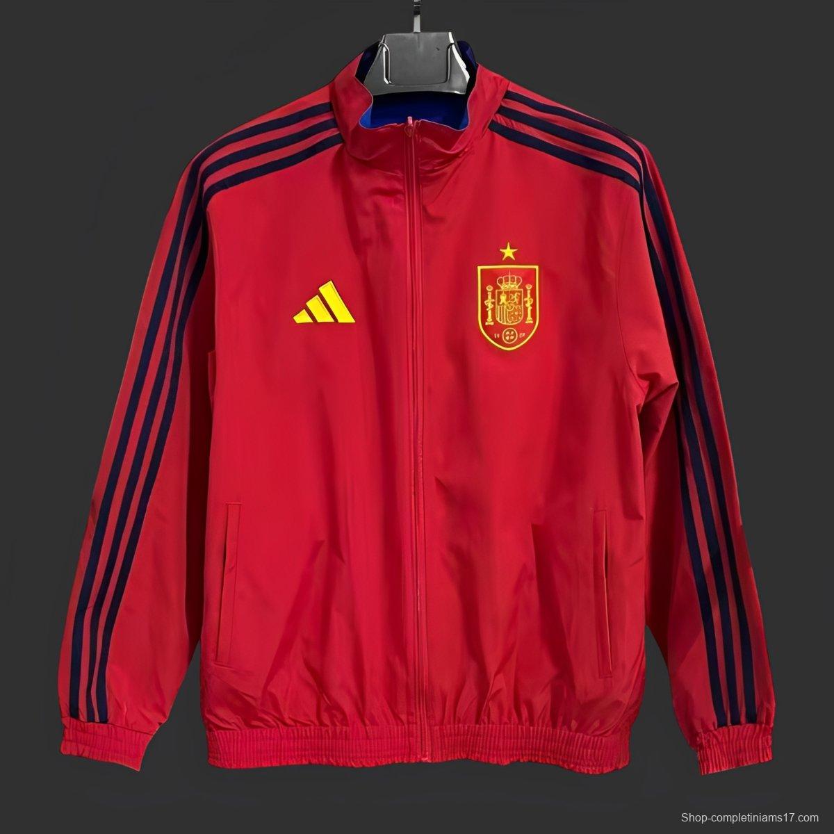 2026 Spain Home Red Full Zipper Windbreaker