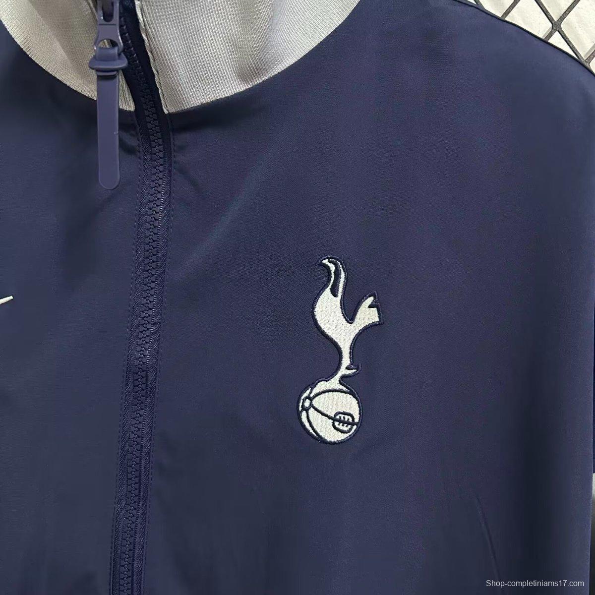 25/26 Tottenham Hotspur Navy Full Zipper Windbreaker
