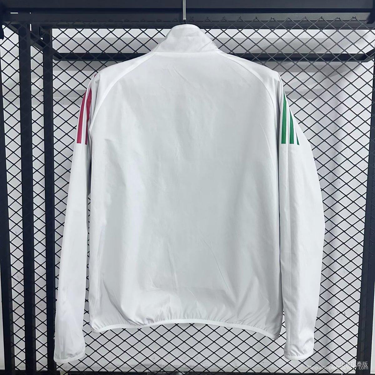2026 Italy White Full Zipper Windbreaker