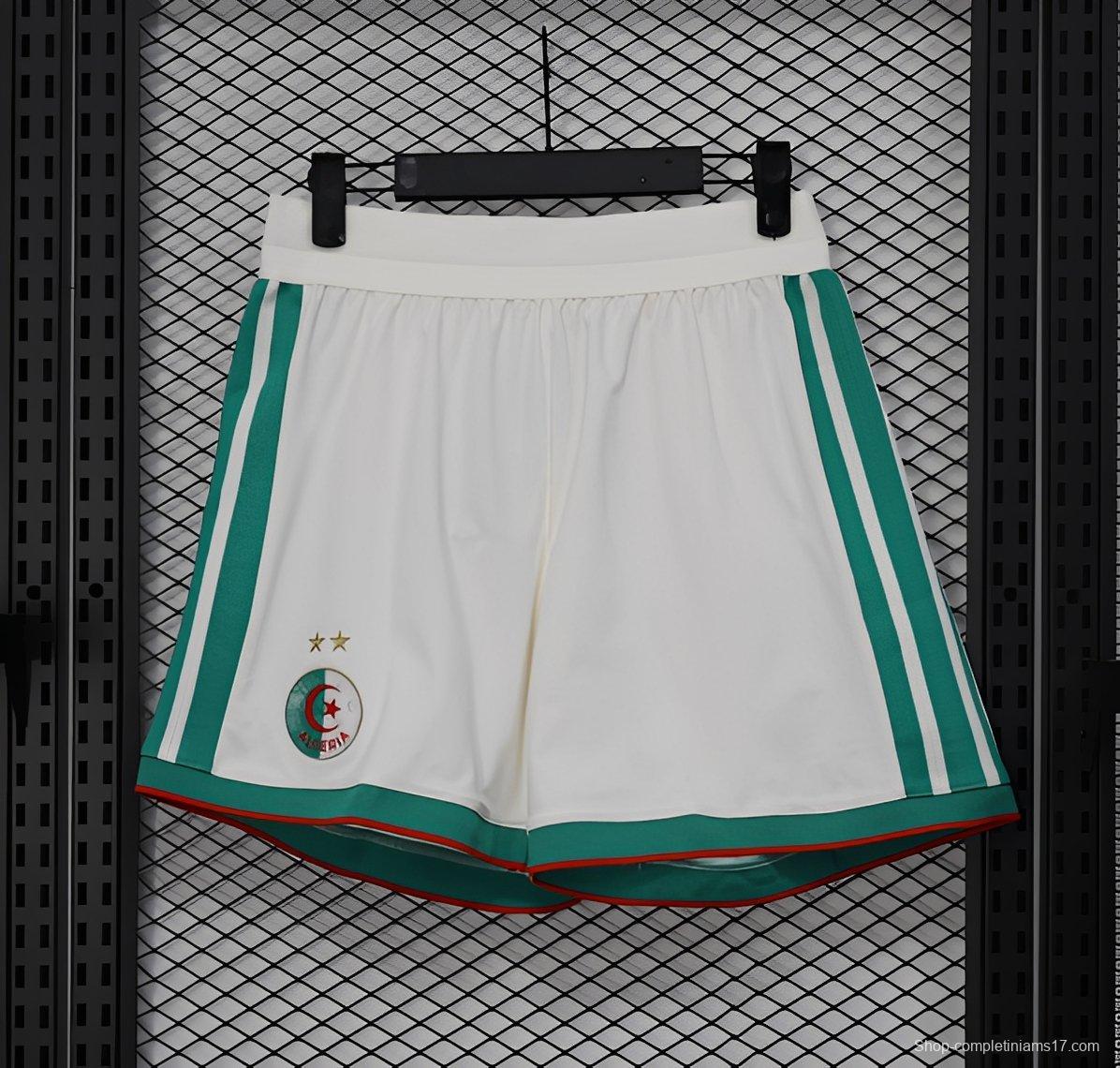 2026 Player Version Algeria White with Green Stripes Shorts