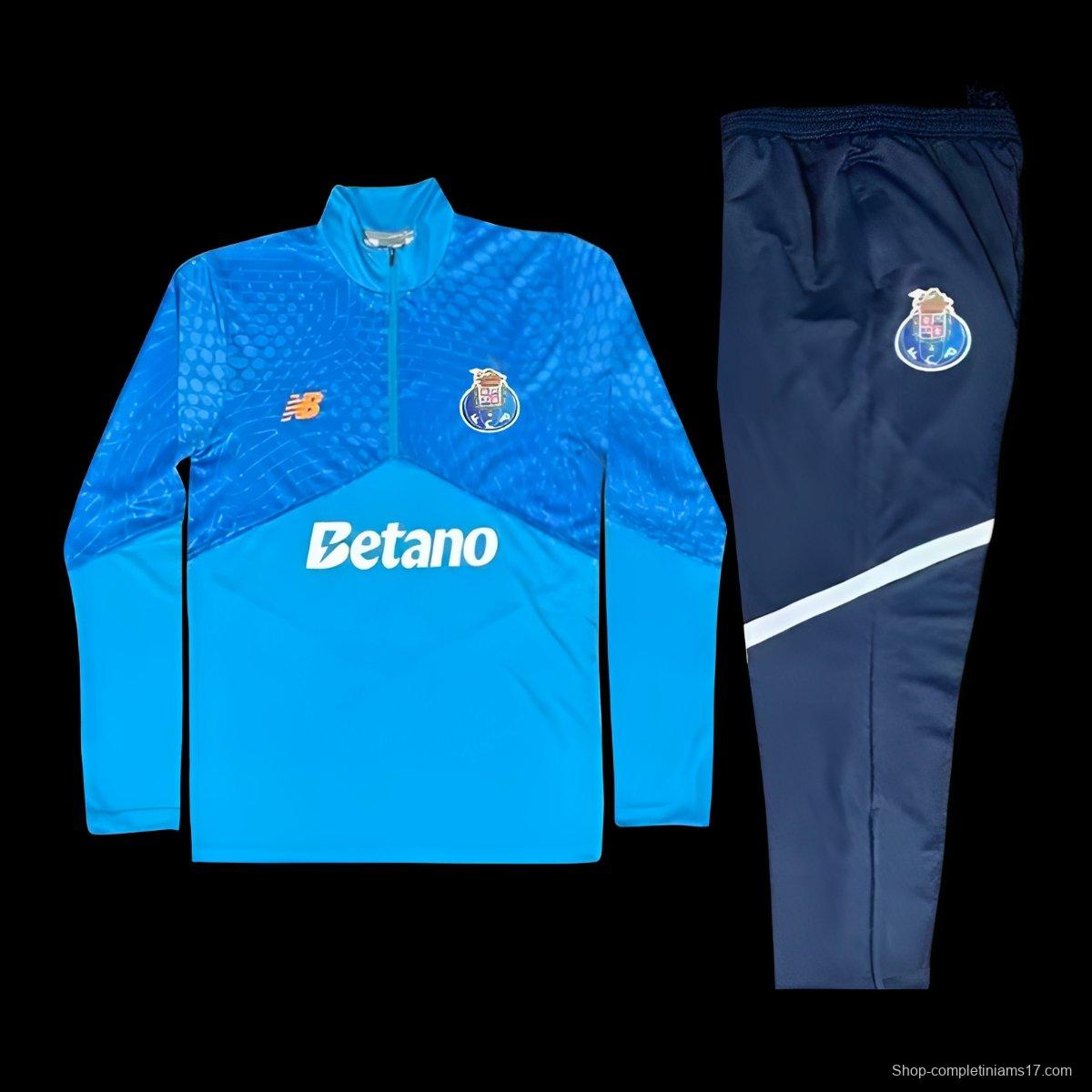 25/26 Porto Sky Blue / Light Blue Half Zipper Tracksuit+Long Pants
