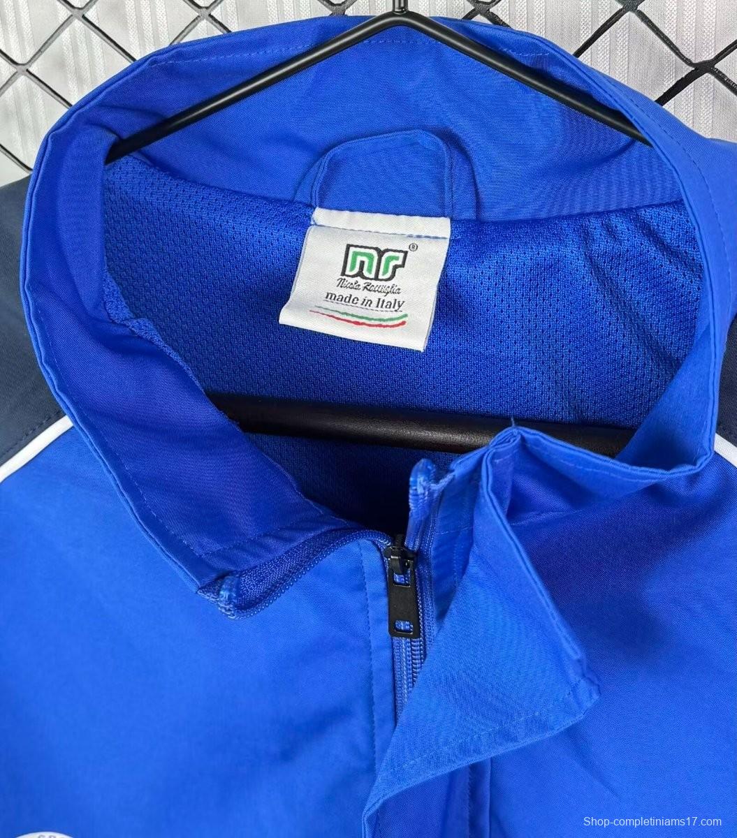 Retro 89/90 Napoli Blue/Black Full Zipper Windbreaker