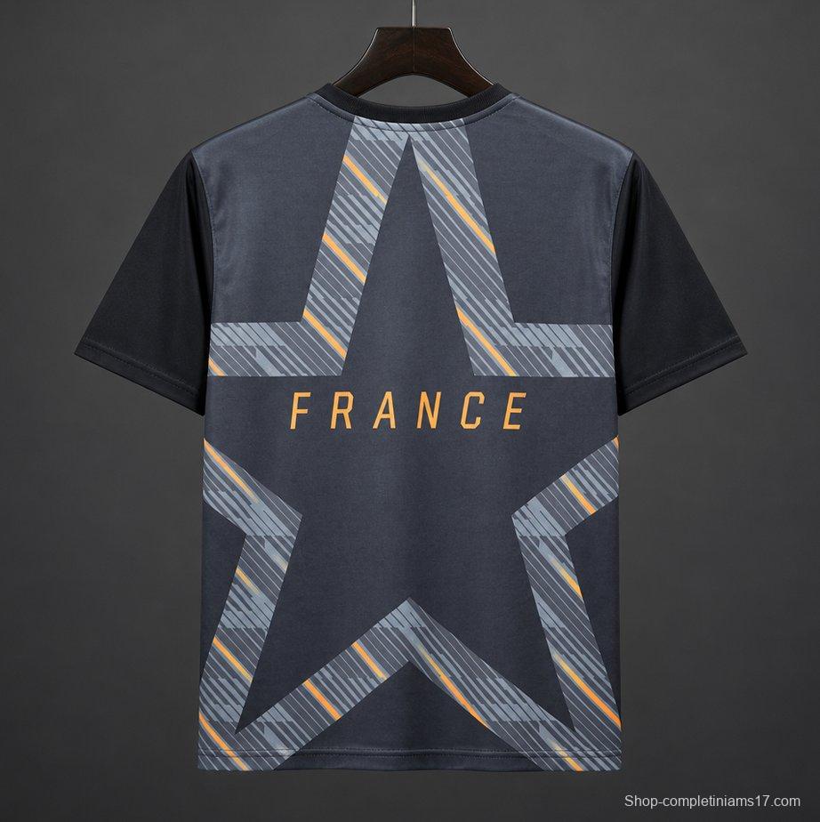 2026 France World Cup Premium Goalkeeper T-Shirt- Black/Orange