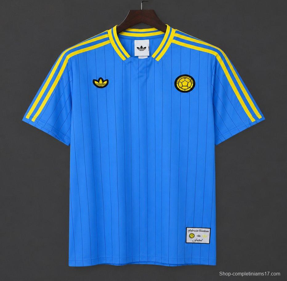 2026 Adidas Originals Colombia Terrace Icons Blue Jersey