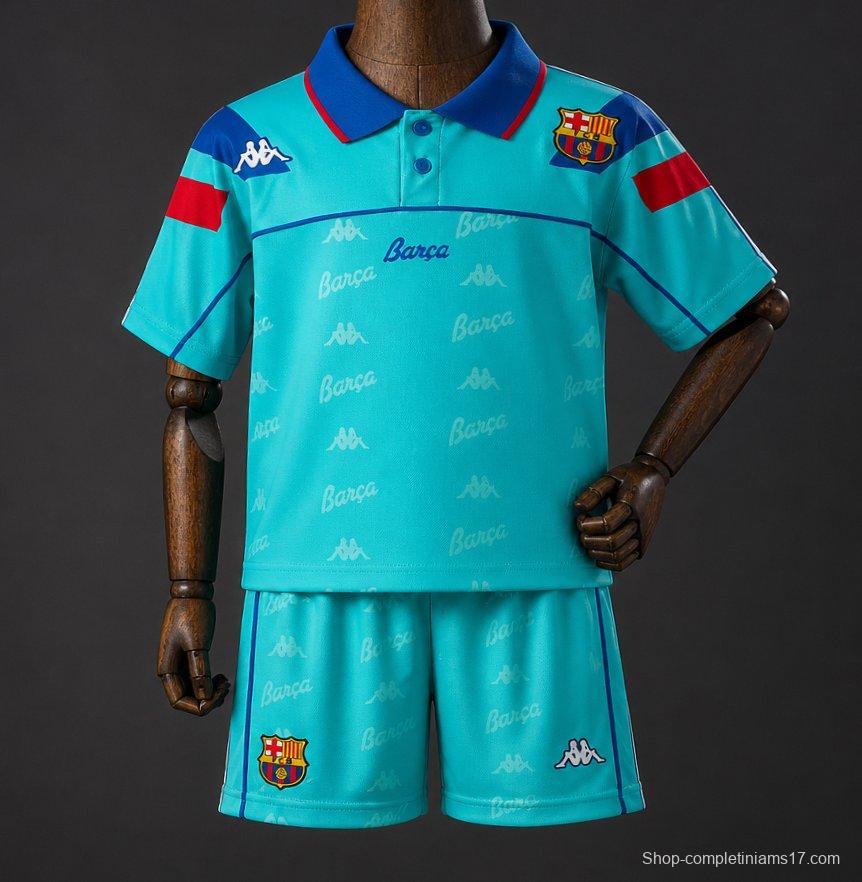 92/95 Kids Barcelona Away Retro Kit Jersey Size 16-28
