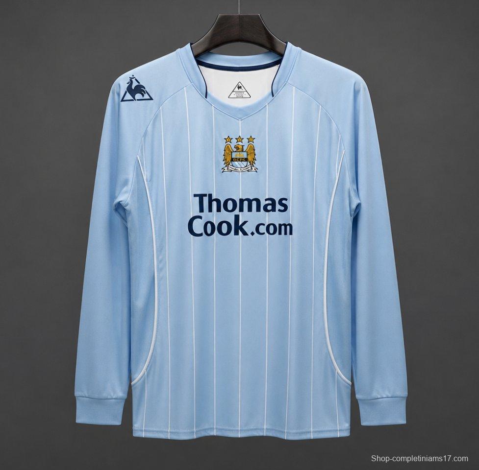 Retro 07/08 Manchester City Home Long Sleeve Soccer Jersey