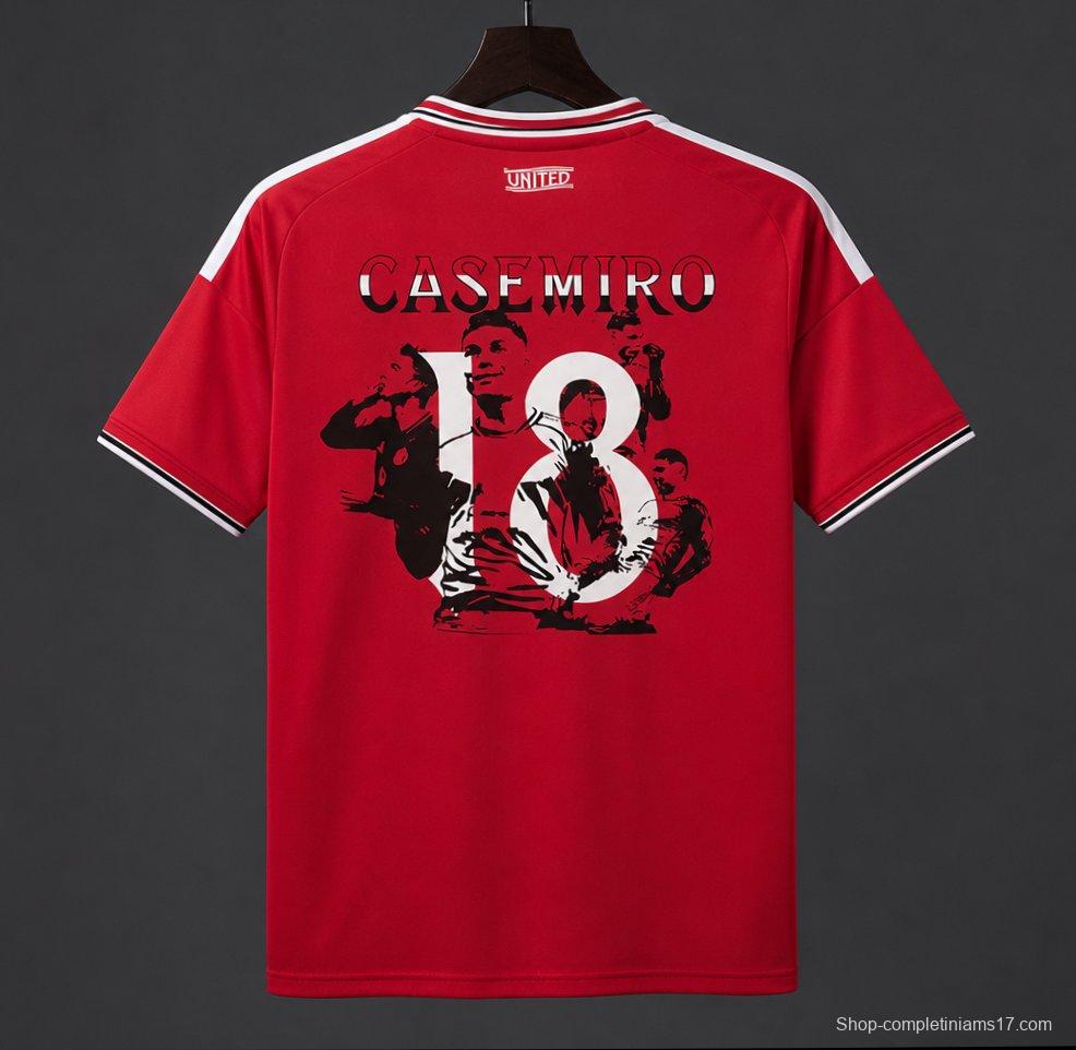26/27 Manchester United Home Jersey with Casemiro Special Edition Print Red