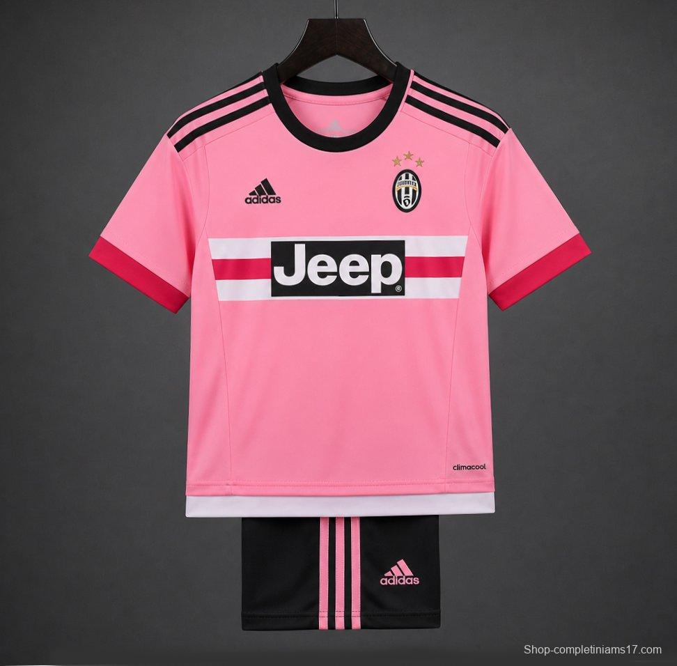 Retro Kids 15/16 Juventus Away Pink Jersey
